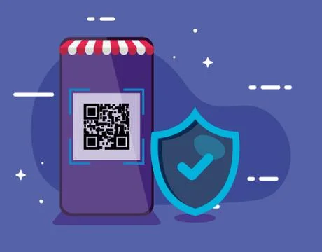 Smartphone with scan code qr イラスト素材