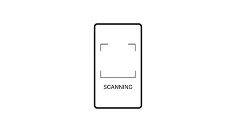 Smartphone scan success flat animation with green checkmark confirmation. Stockbeeldmateriaal 323467705