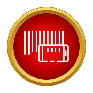 Smartphone scanning barcode icon for mobile app Stock Illustration