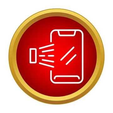 Smartphone scanning code icon on red background イラスト素材