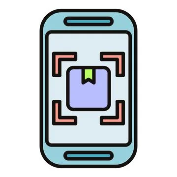 Smartphone scanning package for parcel tracking and delivery Stock Illustration