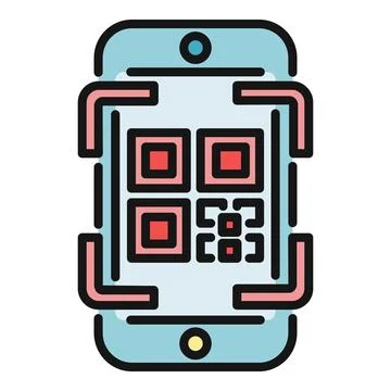 Smartphone scanning qr code for digital identification Stock Illustration