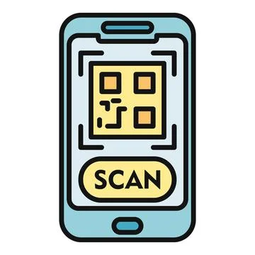 Smartphone scanning qr code for digital payment application Illustrazione stock