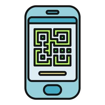 Smartphone scanning qr code for digital payment or information 스톡 일러스트