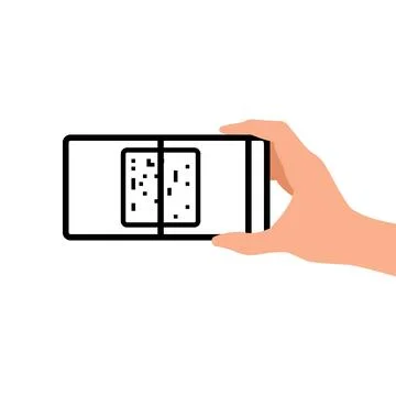 Smartphone scanning QR code icon, vector illustration Stock-Illustration