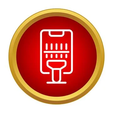 Smartphone scanning qr code icon on red background Stock Illustration