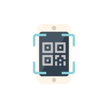 Smartphone scanning qr code for mobile payment and authentication Ilustración de archivo