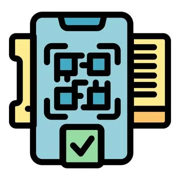 Smartphone scanning qr code validating boarding pass for travel Illustrazione stock