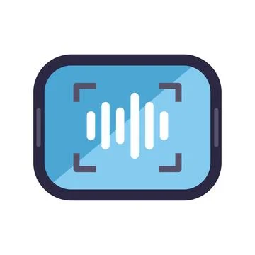 Smartphone scanning soundwave using mobile application Stock Illustration