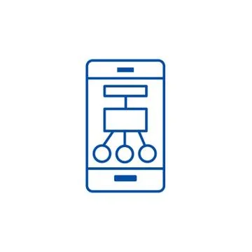 Smartphone, scheme, structure line icon concept. Smartphone, scheme, structure Stock Illustration