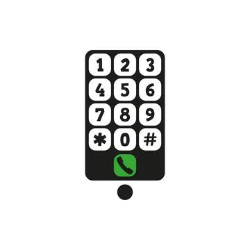 Smartphone screen and numbers. Vector Stock Illustration