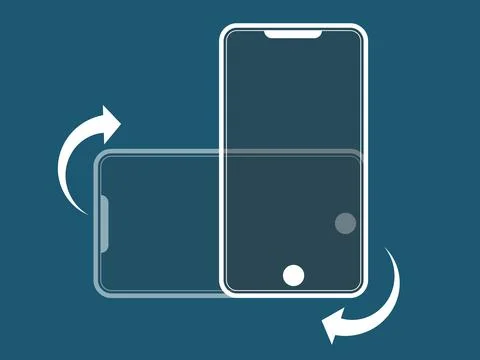 Smartphone Screen Auto Rotate Icon Concept with Orientation Change Arrows Ilustración de archivo