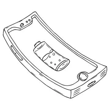 Smartphone screen with battery icon. Vector illustration smartphone, telephon Stock Illustration