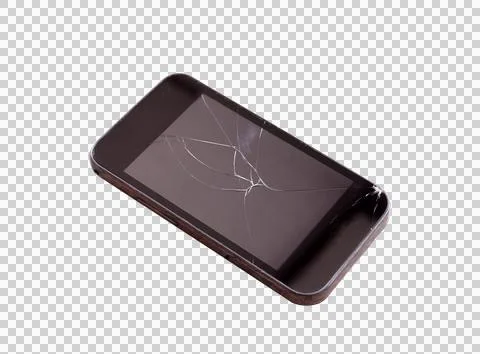 Smartphone screen broken isolated Stock Photos