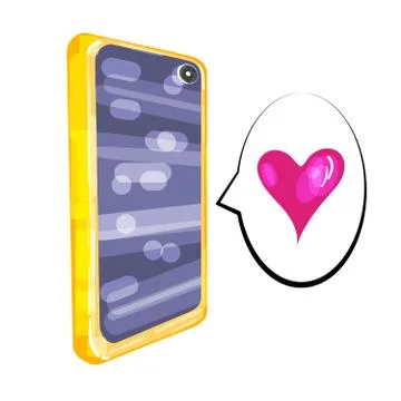 Smartphone screen with bubble talk phrases, online chat Stock Illustration
