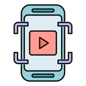 Smartphone screen capturing video content for mobile media Stock Illustration