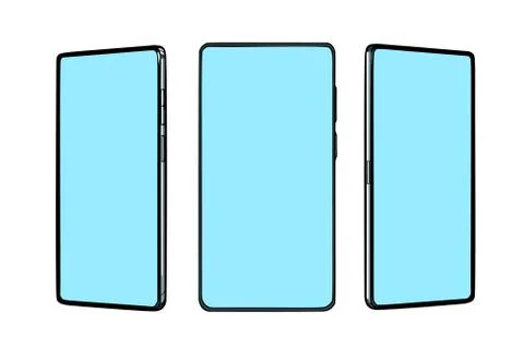 Smartphone screen from different angles mocap template Stock Illustration