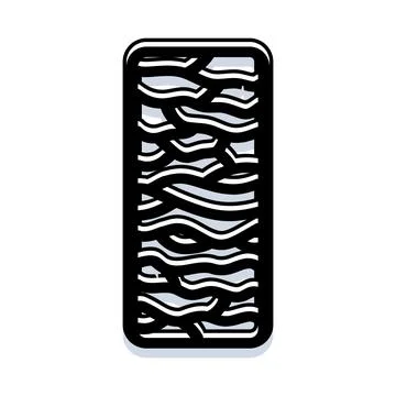 Smartphone screen displaying abstract black and white pattern Stock Illustration