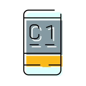 Smartphone screen displaying c1 level in a mobile app Stock Illustration