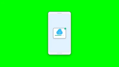 Smartphone Screen Displaying a Cloud Storage File Upload Progress Bar Animati Stock Footage 347626326