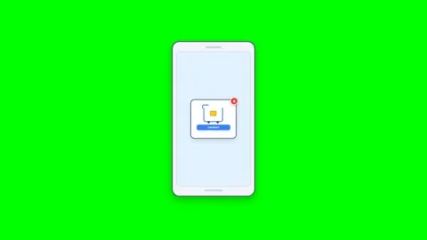 Smartphone Screen Displaying an E-commerce Shopping Cart Checkout Animation Stock Footage 347627354