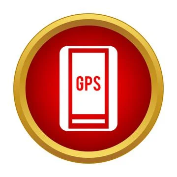 Smartphone screen displaying gps navigation tracking icon Stock Illustration