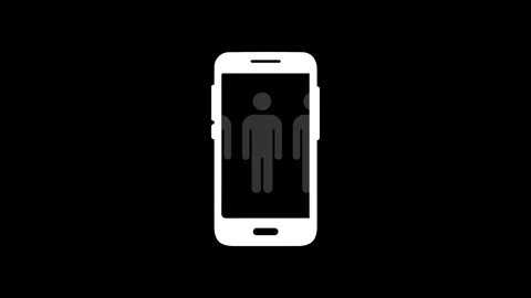 Smartphone screen displaying a human silhouette animation Stock Footage 340491543