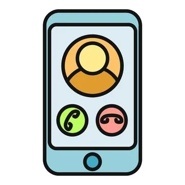 Smartphone screen displaying incoming call with avatar icon Stock Illustration
