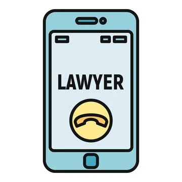 Smartphone screen displaying incoming call from lawyer Stock Illustration