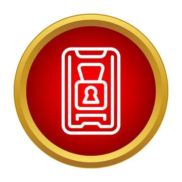 Smartphone screen displaying a locked padlock icon Stockillustratie