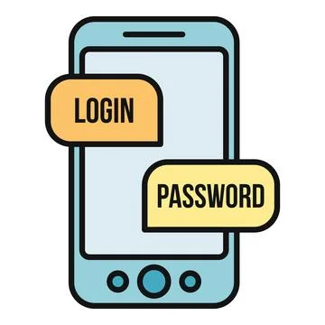 Smartphone screen displaying login and password security access Stock Illustration