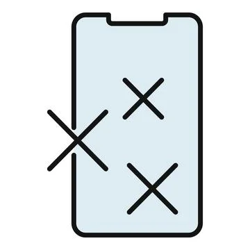 Smartphone screen displaying multiple error x marks Stock Illustration