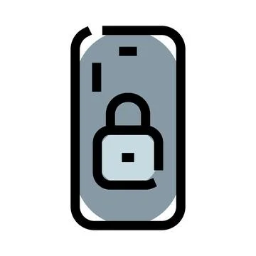 Smartphone screen displaying padlock icon representing digital security Stock Illustration