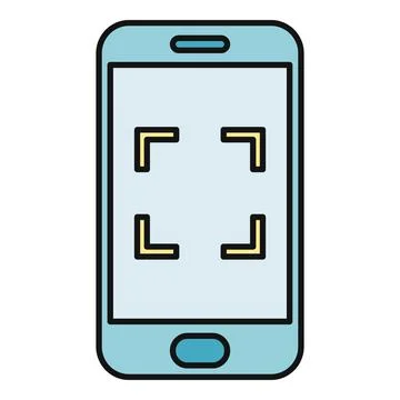 Smartphone screen displaying scanner focus frame Illustrazione stock