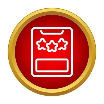 Smartphone screen displaying three star customer review Ilustração Stock