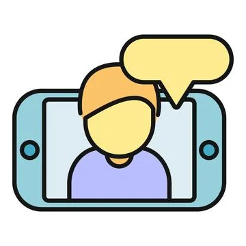Smartphone screen displaying user profile with speech bubble Stock Illustration