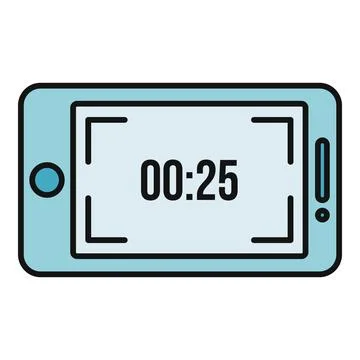 Smartphone screen displaying video recording timer interface Stock Illustration