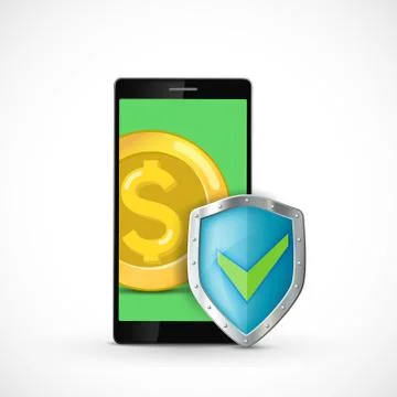 Smartphone screen with dollar coin on the screen イラスト素材