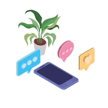 Smartphone screen with email notifications Stock Illustration