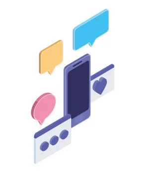 Smartphone screen with email notifications Stock Illustration