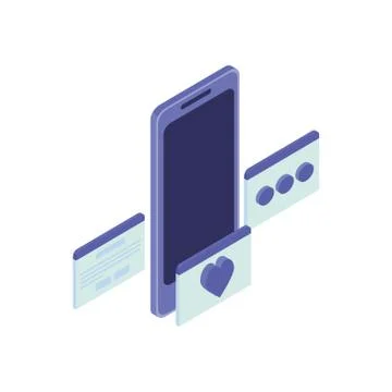 Smartphone screen with email notifications Illustrazione stock