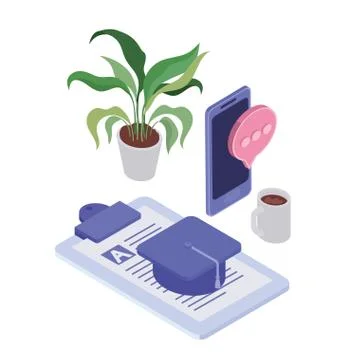 Smartphone screen with email notifications Stock Illustration