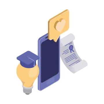 Smartphone screen with email notifications Stock Illustration