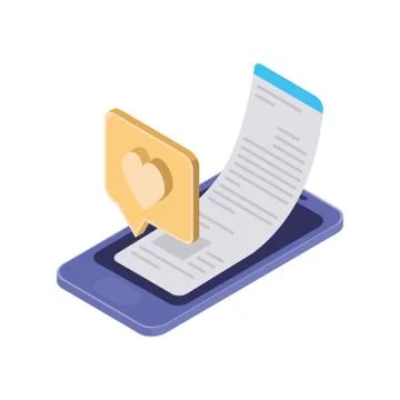 Smartphone screen with email notifications Stock Illustration