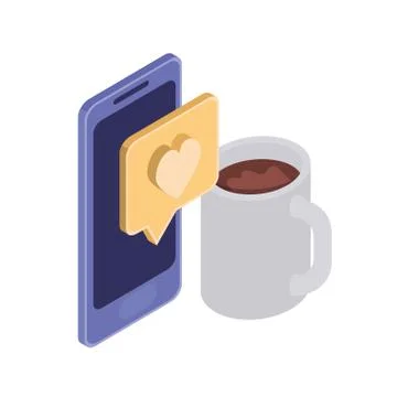 Smartphone screen with email notifications Stock Illustration