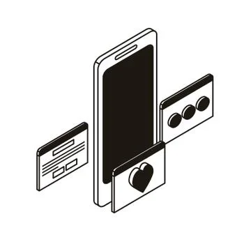 Smartphone screen with email notifications Stock Illustration