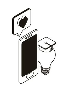 Smartphone screen with email notifications Stock Illustration