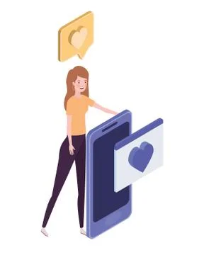 Smartphone screen with email notifications Stock Illustration