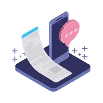 Smartphone screen with email notifications Stock Illustration