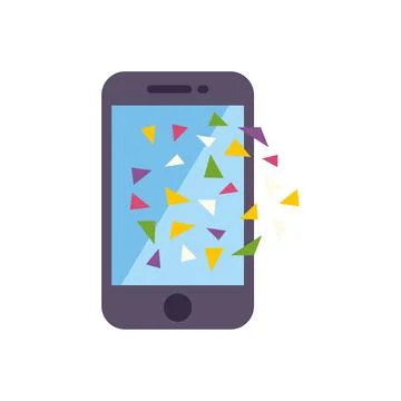 Smartphone screen exploding confetti showing celebration app 스톡 일러스트